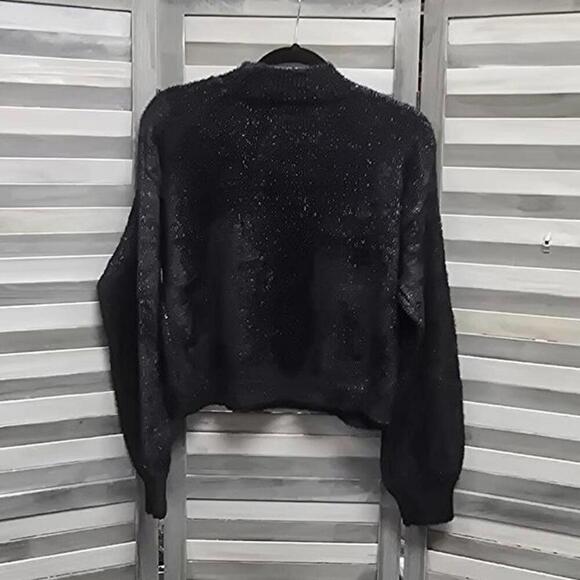 Women's Mock Turtleneck Fuzzy Boxy Pullover Sweater | Wild Fable | Medium - Picture 5 of 8